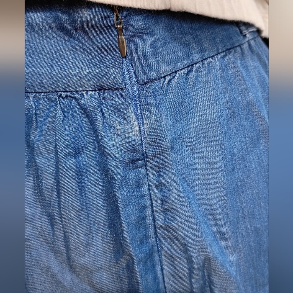 SOLD! NWT Adorable 😍 Prairiecore Maxi Skirt Denim Colored Two Toned Tiered. - Picture 10 of 15